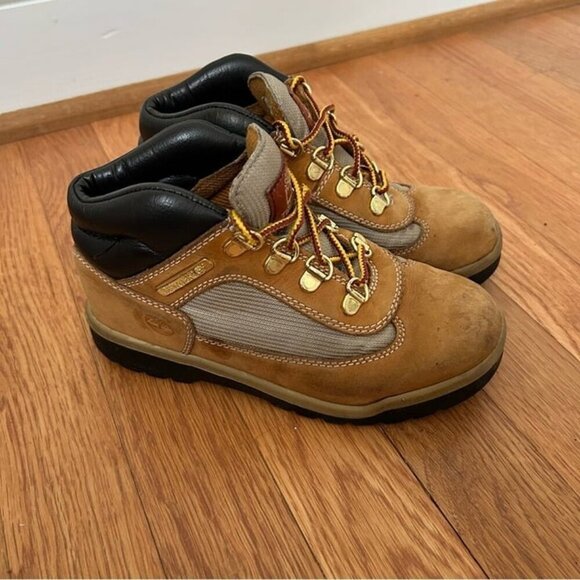Timberland Kids Boys Field Lace Up Tan Boot Outdoor Heavyduty Size 1 Youth - Picture 4 of 7